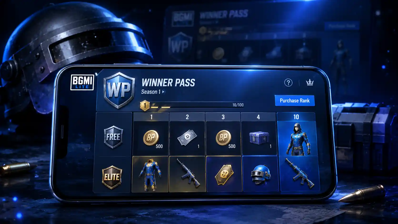 BGMI Lite Winner Pass system with seasonal rewards and progression.